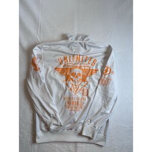 VTG Y2K Ecko Unltd‎ Vandals Long Sleeve White Full Zip Jacket Men's XL *